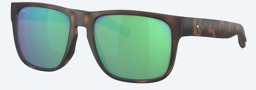COSTA Costa Sunglasses Spearo, stylish sunglasses with a tortoiseshell frame and green mirrored lenses.