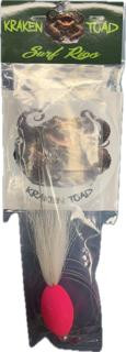 KRAKEN TOAD Kraken Toad Full Finger Mullet Rigs, fishing lure with a mullet bait and a bright pink sinker for saltwater fishing.