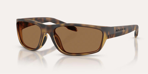 NATIVE Native Craggy Polarized Sunglasses, tortoise shell frame with brown tinted lenses.
