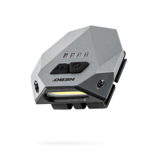 Nebo Nebo Einstein Rechargeable Cap Lamp, compact LED headlamp with adjustable strap and control buttons.