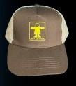 GUY COTTEN Guy Cotten Trucker Hat, beige and gray trucker hat with yellow logo patch on front