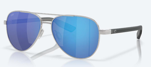 COSTA Costa Peli Sunglasses, stylish men's sunglasses with blue mirrored lenses and silver frame.