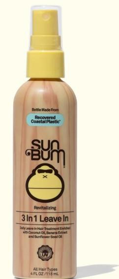 Sun BUM SunBum Hair Revitalizing 3-in-1 Leave-In, hair treatment spray for deep moisture and UV protection.