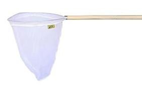 PROMAR Promar LN-855 5ft Wood Handle Net, image showing a fishing net with a wooden handle and a white netting material