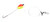 SEA STRIKER Sea Striker SSDMR-2TRY Finger fishing lure, minimalistic fishing accessory with a colorful yellow, red, and black design, hook, and attached fishing line.