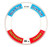 Trik Fish Mono Leader, circular fishing line spool with blue, red, and white labeling for saltwater fishing.