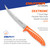 Dexter Outdoors Dextreme Dual Edge Flexible Fillet Knife, 7-inch with sheath and orange non-slip handle.