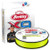 Berkley X9 Braid, spool of yellow braided fishing line with product packaging in the background.