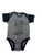 F&F Fish Box Infant, gray and black baby bodysuit with fish graphic design.