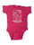 F&F Fish Box Infant, pink baby onesie with fish logo and branding.