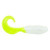 BERKLEY Berkley Gulp Alive Swimming Mullet, lime green and white soft fishing lure with a curved tail for bait presentation.