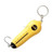 BAKER Baker BVPB8SC 8lb scale with 32-inch tape measure, yellow portable fishing scale with hook and keyring, digital weight measurement device with black measurement slider.