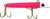 GOT-CHA Plug 100 Series, fishing lure with a pink body and a white head featuring a red and black eye design.