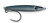 Beach Bum Gunslinger 1 oz. fishing lure, detailed close-up of a sleek, metallic blue and silver body with a treble hook attached.