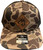F&F Richardson 112PFP Leather Patch Hat, camouflage print cap with leather patch featuring fish and tackle logo and adjustable strap