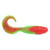 BERKLEY Berkley Gulp Swimming Mullet, soft plastic fishing lure with a curly tail in green and red colors.