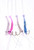 EAGLE CLAW Eagle Claw L945-2 Lazer Sharp Bait, fishing hooks with colorful soft plastic squid lures attached for fishing.