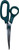 SOUTH HAMPTON CUTLERY Green Scissors, left-handed scissors with green handles and sharp metal blades for precise cutting.