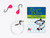 F&F Double Drop Bottom Rig, fishing tackle with pink plastic floats, hooks, clips, and clear lines for fishing in freshwater or saltwater.