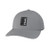 HUK A1A hat, gray baseball cap with a black and white logo patch on the front