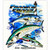 Blue 84 F&F Blue 84 Stickers, product packaging featuring colorful illustrations of fish and a lighthouse.