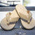 FROGG TOGGS Frogg Toggs Men's Flipped Out Sandal, beige flip-flops with textured straps and a cushioned sole.