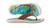 KORKERS Korkers Men's Fish Flip, colorful fish-patterned flip flop sandal with brown strap and cushioned sole.