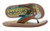 KORKERS Korkers Men's Fish Flip, image of men's fish flip sandal with colorful patterned insole and brown strap.