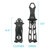 Toadfish Stowaway Fish Grip, portable fish gripping tool with adjustable length in open and closed positions shown with measurements