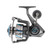 QUANTUM Quantum Benchmark Spinning Reel, modern fishing reel with sleek black and silver design, blue accents, and adjustable handle.