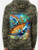 F&F Drum Splash Hoodie, camouflage hoodie with colorful splash design and fish graphics.