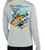 F&F Drum Splash Women's VNeck Wicking long sleeve shirt with colorful fish and water splash design.