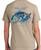 F&F Robo Bluefish Short Sleeve No Pocket T-Shirt, beige colored t-shirt with a graphic of robotic bluefish and fishing theme text.
