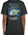 F&F Happy Pomp Short Sleeve with Pocket, black t-shirt featuring a colorful graphic of a fish and fishing theme.