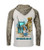 F&F Beach Dog Wicking, hoodie featuring a beach scene with a dog and fishing gear in Hatteras Island, NC.
