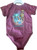 F&F Beach Dog Infant romper, maroon-colored baby onesie with a graphic of a dog, sunglasses, and fishing equipment, featuring the text 'Hatteras Island, NC'.