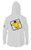 GUY COTTEN Guy Cotten GC Deep Sun Hoodie, white hoodie with yellow and black logo graphic on the back.