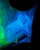 Reel Glo Sand Spike Reel Illuminator, glowing blue and green silicone light in a dark setting.