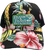 F&F Rubber Sign Logo Black Hawaiian Hibiscus Hat