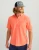 HUK Kona Solid SS, men's short sleeve button-up shirt in coral color.