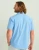 HUK Kona Solid SS, a men's short sleeve solid light blue shirt, shown from the back with a classic collar and comfortable fit.