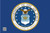 The Surf Fishing Guy 2' x 3' Flag, showcasing a design inspired by the Department of the Air Force emblem with a blue background and a detailed crest in the center.