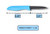 SORD Sord 3" Rigging Knife, blue handle with a black blade, measuring approximately 4.25 inches in length with a 3-inch cutting blade.