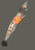 PSYCHO'S SURF FISHING Psycho's Surf Fishing Ghost Shrimp Float Rigs Rattler & VooDoo, a fishing lure designed to resemble a shrimp with vibrant orange and black coloring and realistic features.