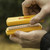 Smith's Consumer Product Inc. Smith's 50363 4-inch Diamond Sharpening Stone, handheld sharpening tool with yellow casing and foam polishing surface.