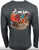 F&F Bronco Dog Crew Wicking with Pocket, illustrated image of a dog sitting in the back of a red camping vehicle with fishing gear, fishing rods, and the text 'Frank & Franks Bait & Tackle Hatteras Island, NC' on the sweatshirt.