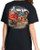 F&F Bronco Dog Short Sleeve with Pocket, black T-shirt featuring a graphic of a dog sitting on a fishing boat with fishing gear and a logo for Frank & Fran's Bait & Tackle.
