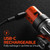 Nebo Transcend 3000 Headlamp, rechargeable headlamp with USB-C charging port and bright illumination, shown plugged in for charging on a black textured surface.