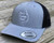 Nick's Custom Rods Nick's Custom Hat, a gray and black snapback cap with embroidered logo and mesh back design.