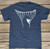 Nick's Custom Rod Drum Tail Apparel, navy blue t-shirt with a white graphic of a stylized drum tail design on the back.